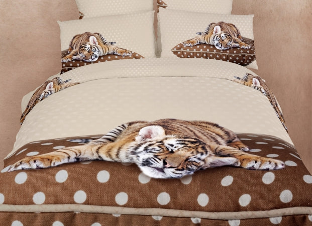 Dolce Mela DM485T 4 Piece Animal Print Bedding Duvet Cover Sheet Set-