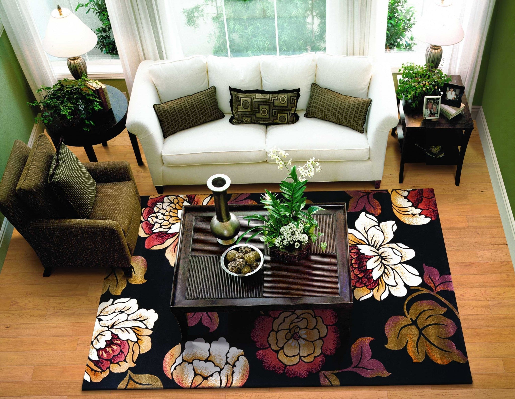 1inches x 2inches Black Polypropylene Area Rug