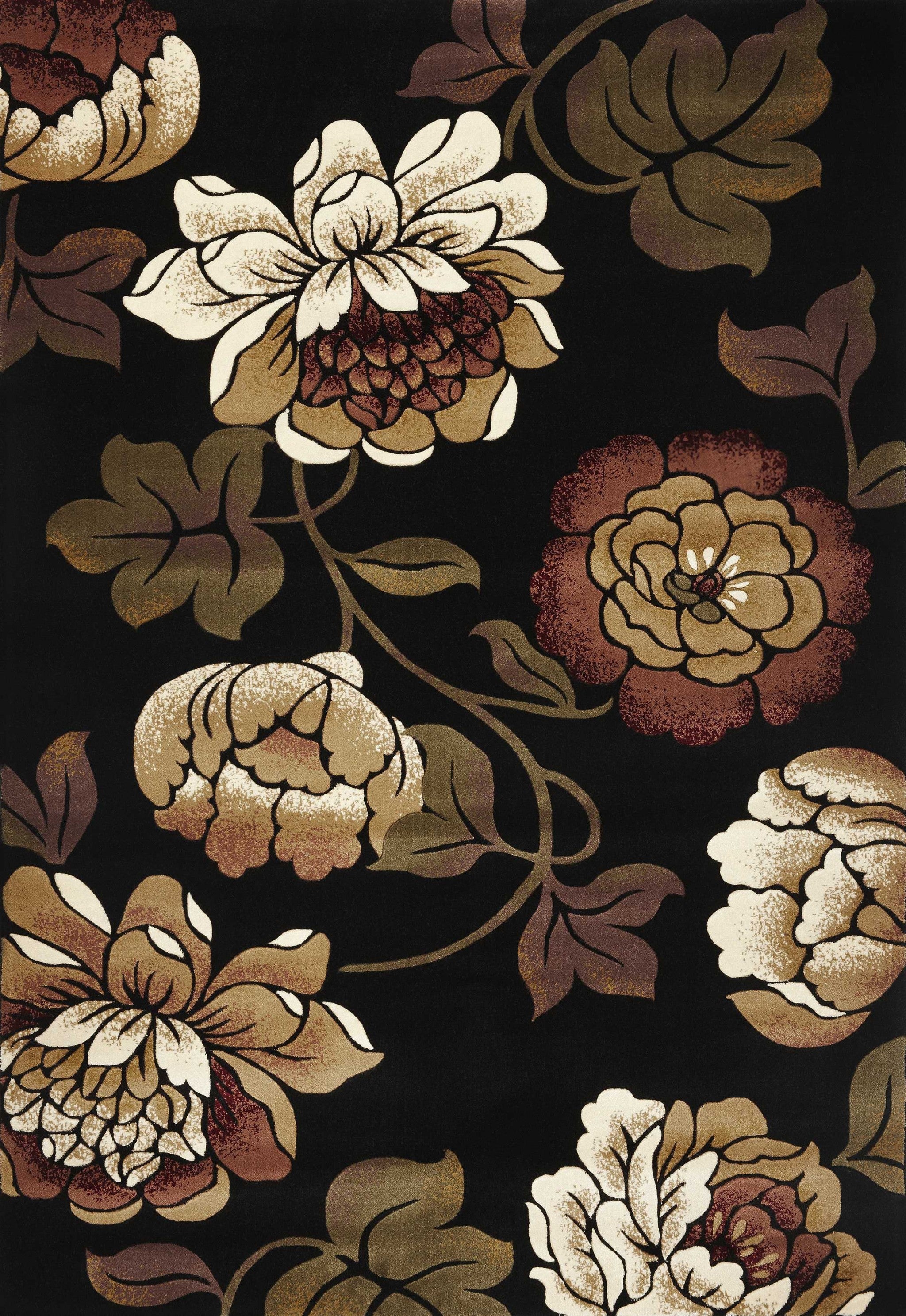 1inches x 2inches Black Polypropylene Area Rug