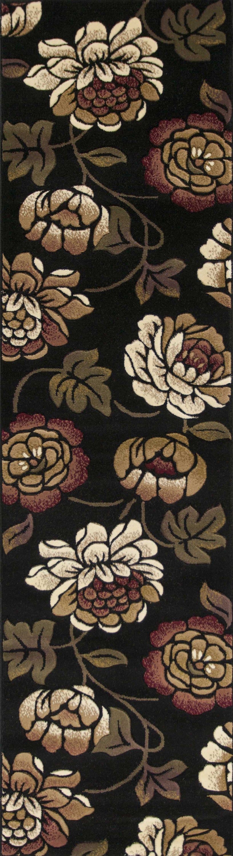 1inches x 2inches Black Polypropylene Area Rug