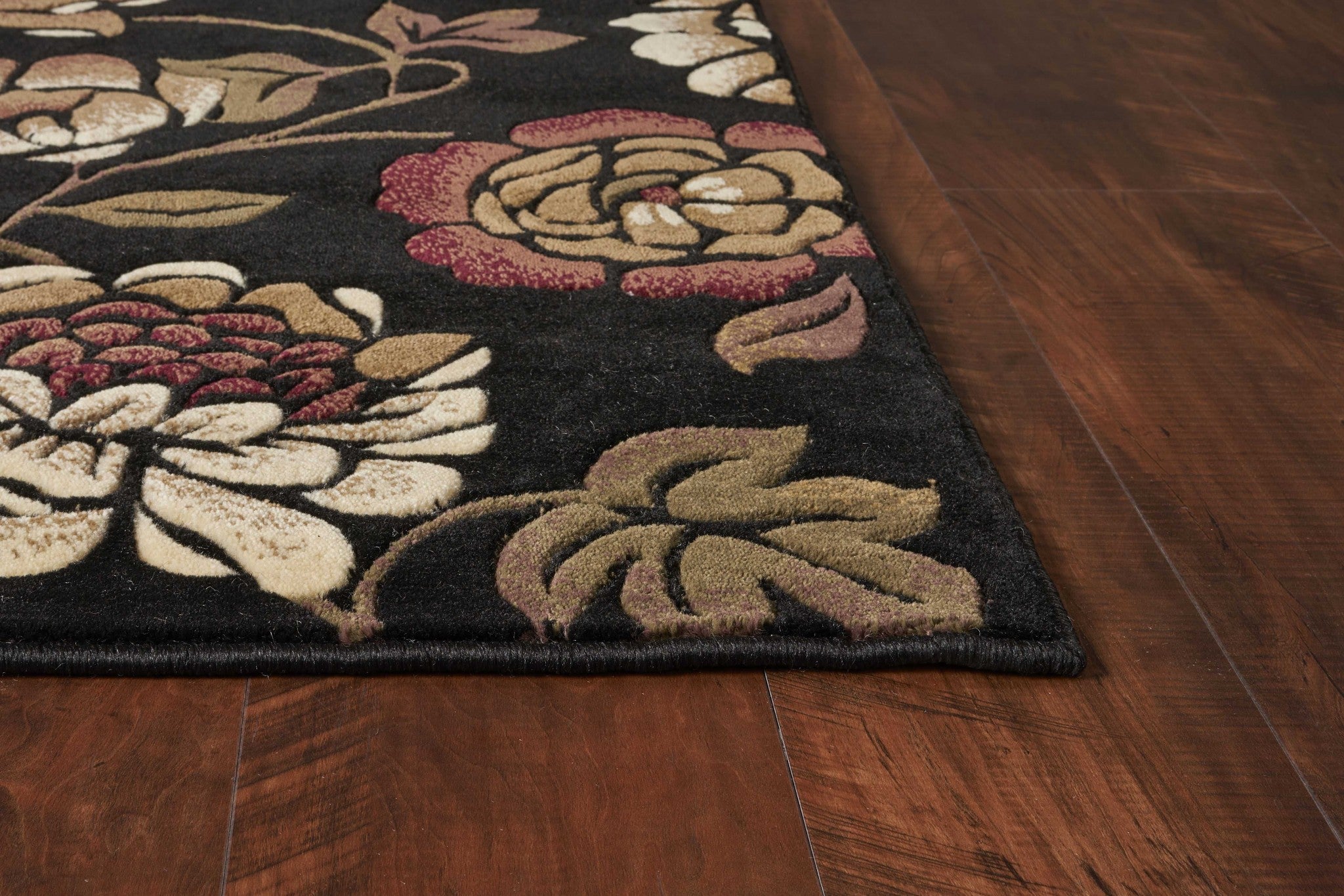 1inches x 2inches Black Polypropylene Area Rug