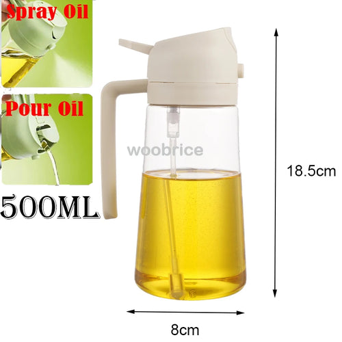 2in1 Kitchen Spray Oil Dispenser Oil Sprayer Polisher or Oil Brush for