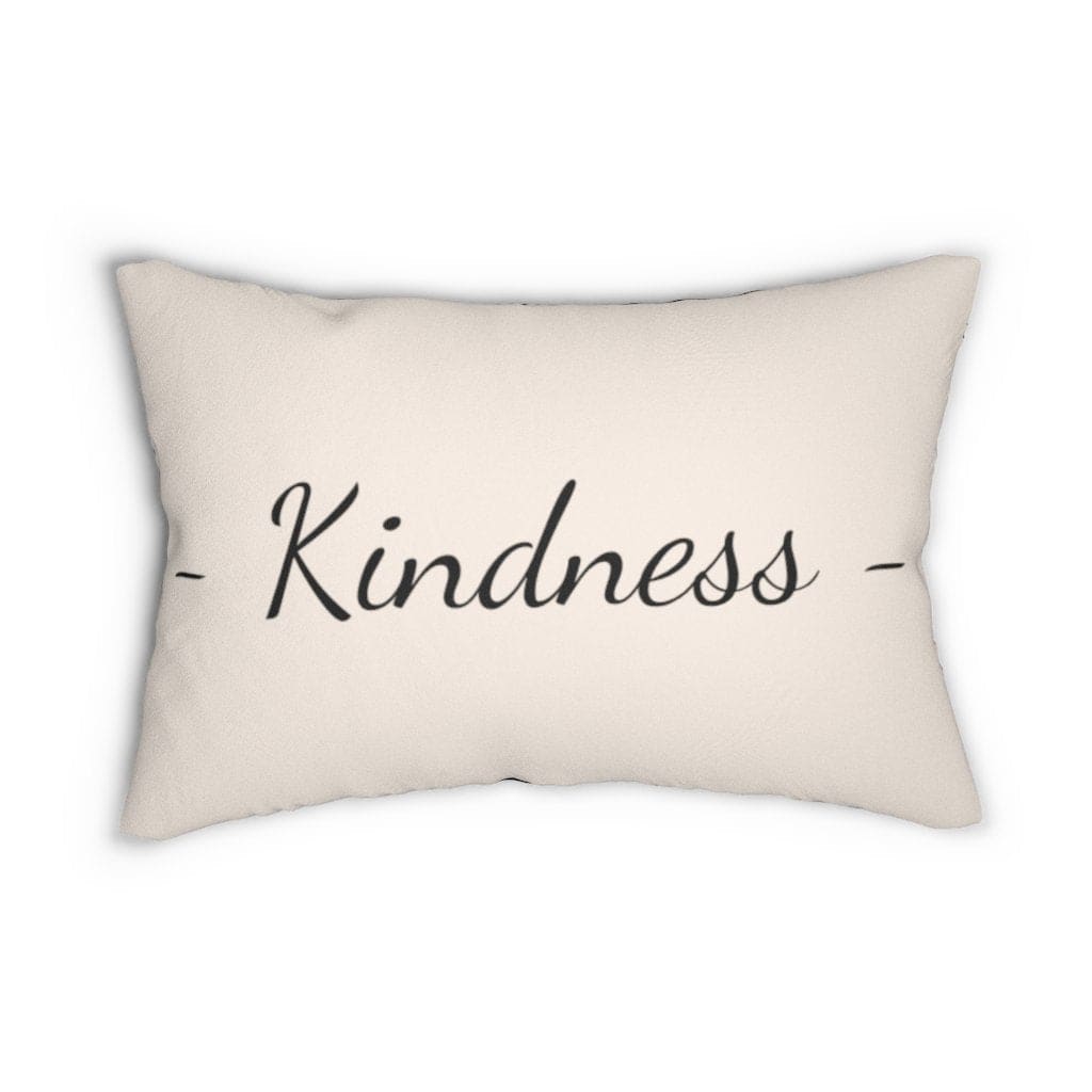 Decorative Lumbar Throw Pillow - Kindness - Beige Black