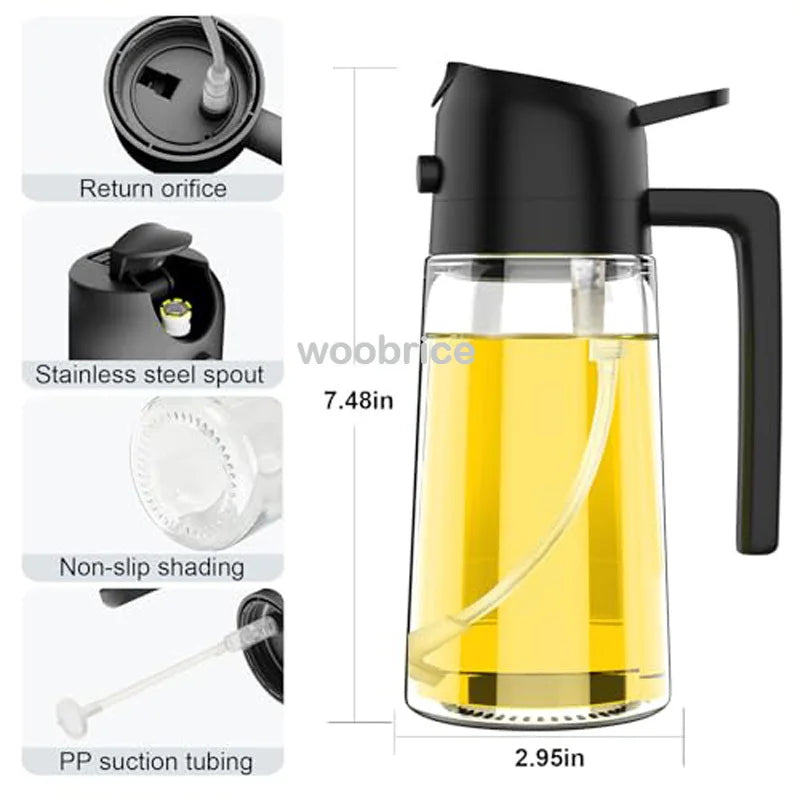 2in1 Kitchen Spray Oil Dispenser Oil Sprayer Polisher or Oil Brush for