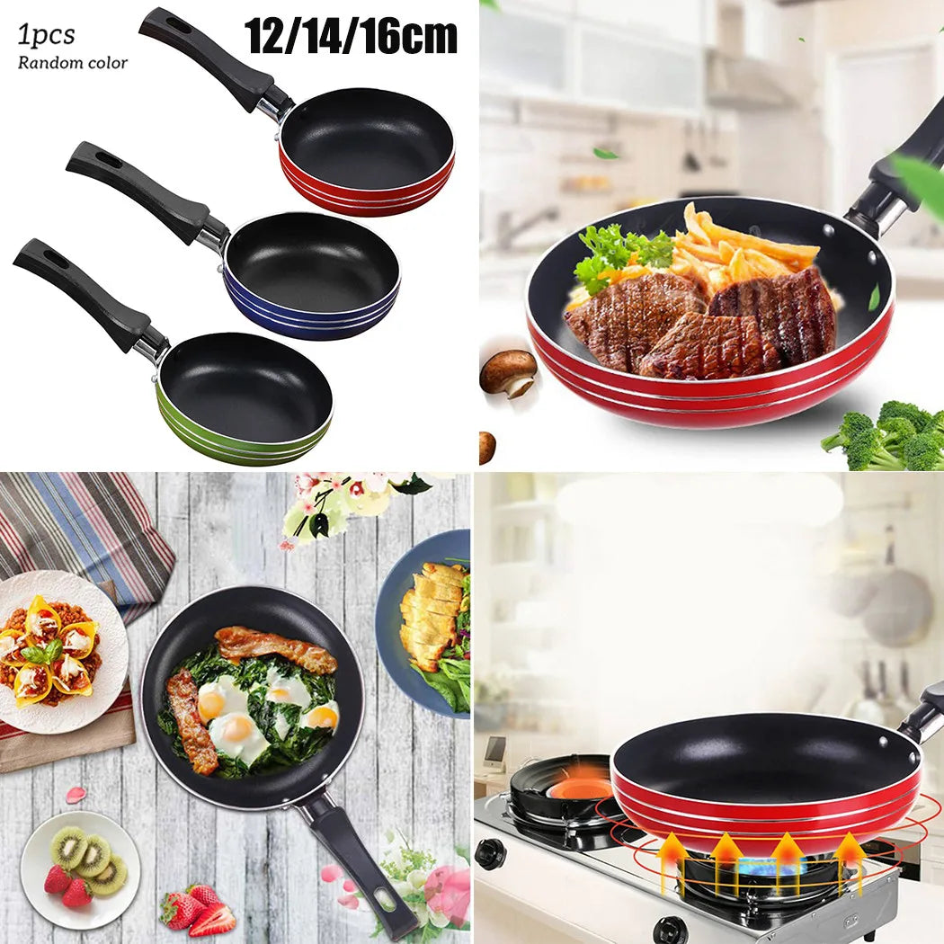 12cm/14cm/16cm Mini Frying Pan Non-Stick Steel Frypan Pot Saucepan