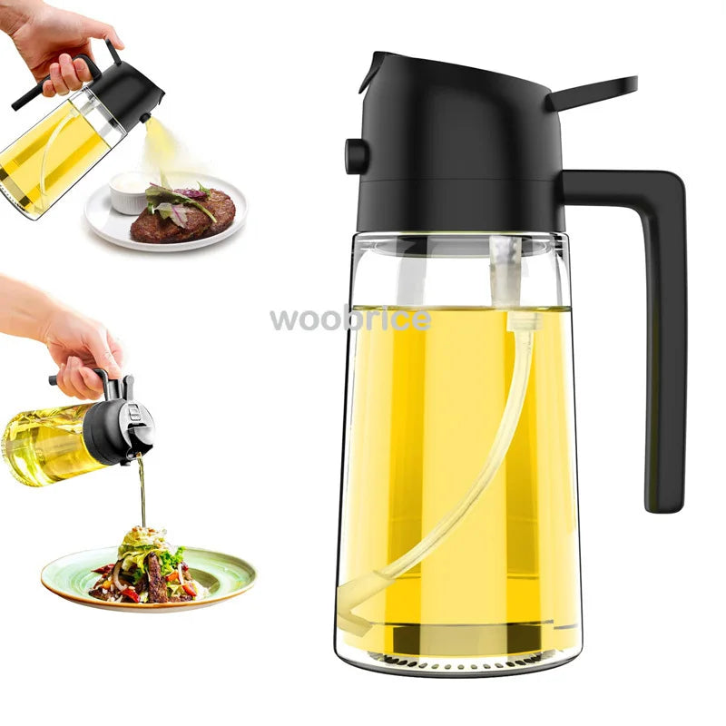 2in1 Kitchen Spray Oil Dispenser Oil Sprayer Polisher or Oil Brush for